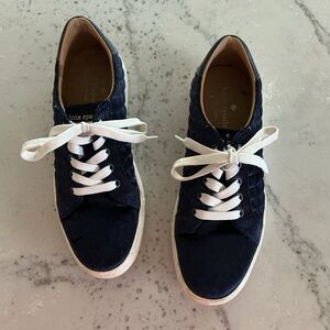 Kate Spade blue velvet fleet quilted sneakers